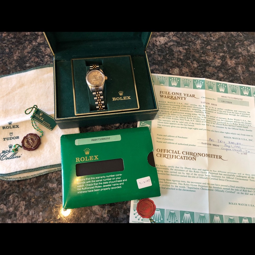 Genuine Ladies Rolex Datejust- SS and 18K Gold